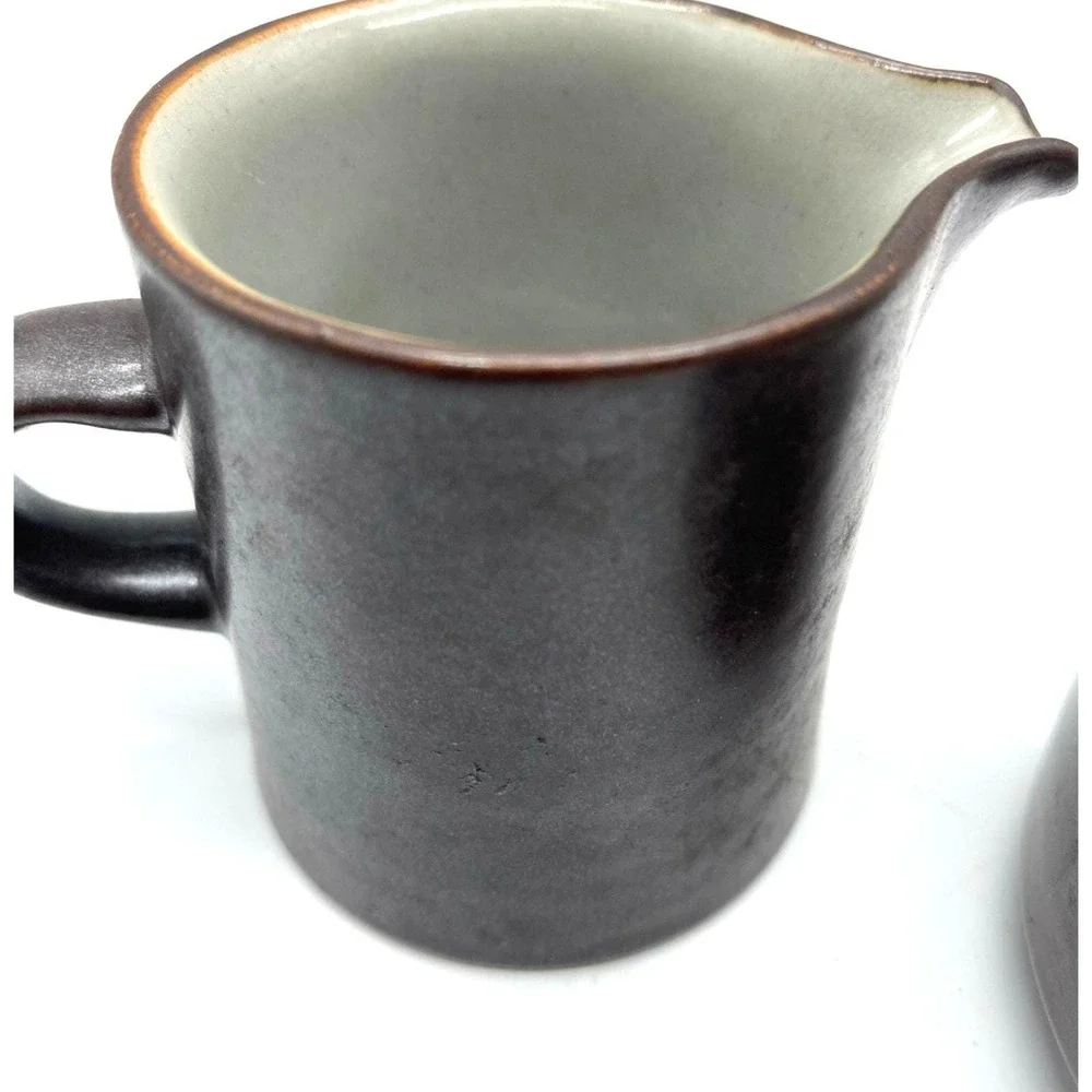 VINTAGE L Hjorth Denmark creamer‎ pitcher and sugar dish MCM Pottery